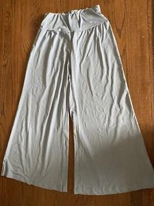 NWT Pantalon Gray Blue wide Leg Palazzo Pants elastic Waist XL - Picture 1 of 3