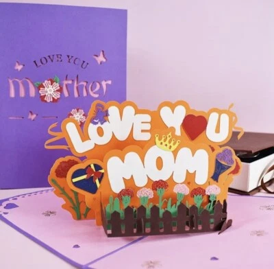 Tarjeta Pop Up 3D Love You Madre Día de la Madre Regalo Foto 1 de 3