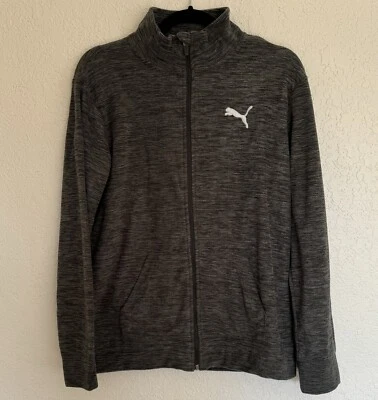 PUMA Full Zip-Up Fleece Jacket Boys Gray. Size XL Boys. - Image 1 of 4