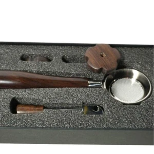 Welhome Espresso Siebträger ohne Boden aus dunklem Holz, Dampfgriff, einzigartige Knöpfe - Bild 1 von 8