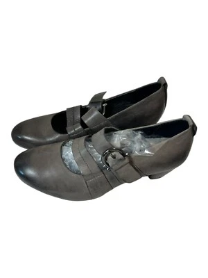 Josef Seibel Gray Leather Mary Jane Pumps Heels Distressed Womens US 6-6.5 EU 37 - Image 1 of 4