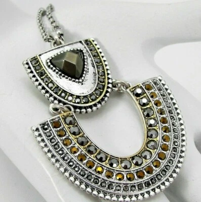 New Lucky Brand Pave and Stone Squash Blossom Necklace, 32"L in Silver-Tone - Image 1 of 4