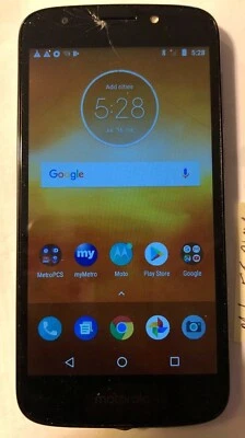 [BROKEN] Motorola MOTO E5 Play XT1921-3 (Metro) Black Smartphone Repair Crack  - Image 1 of 2