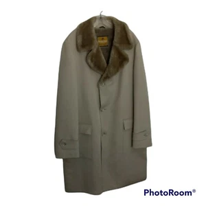 Rainfair Trench Coat XL Pea Faux Fur Lined Dadcore Normcore Urban Streetwear - Foto 1 di 10