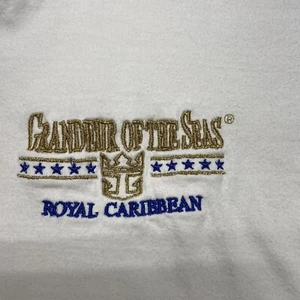 Camiseta Vintage Una Puntada Bordada Royal Caribbean Talla Mediana Mancha Blanca - Imagen 1 de 7