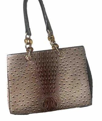 Unbranded Brown Lined Studded Purse Shoulder Bag Crossbody Satchel Medium - Image 1 of 4