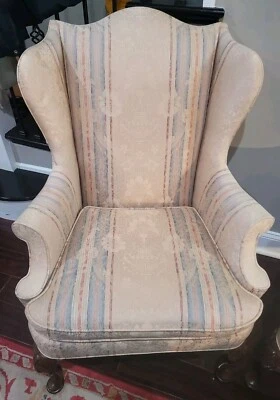 Silla vintage Hickory Chair Company Queen Anne silla con respaldo de ala por favor leer descripción Foto 1 de 2