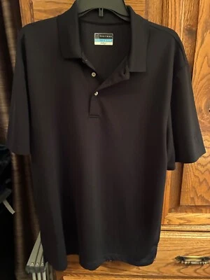 #187 PGA TOUR XL MENS AIR FLUX POLO SHIRT BLACK SHORT SLEEVE  - Image 1 of 4