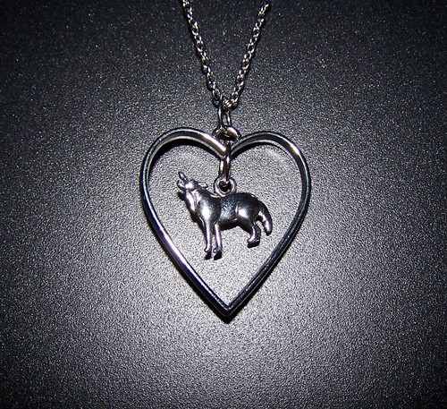 CHROME HEARTS Ciondolo CUORE LUPO ULULATO LUPI 22" Argento Sterling 925 Collana Donna Uomo