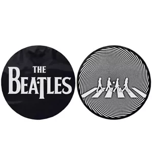 New The Beatles Turntable Slipmat Set Drop T Logo & Crossing Silhouette 2 pack - Picture 1 of 3