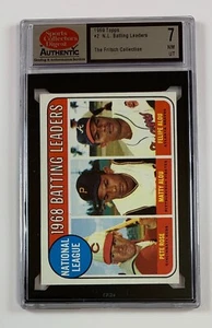 1969 Topps Baseball #6 NL Batting Leaders SCD 7 NM Graded Card GC9-0222 - Picture 1 of 2