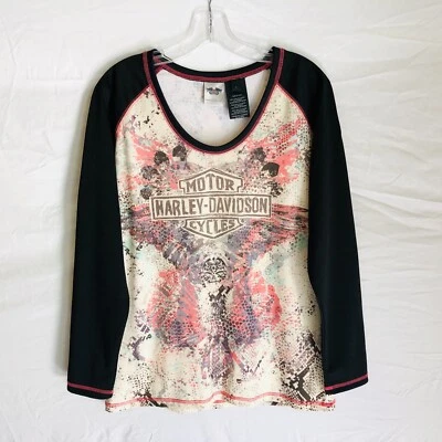 Camiseta Harley Davidson para mujer talla grande poliéster rendimiento manga larga Foto 1 de 4