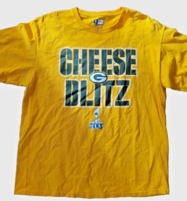 CHEESE BLITZ GREEN BAY PACKERS SUPER BOWL XLV T-SHIRT SIZE XL - Image 1 of 4