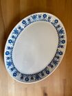 Vintage Midcentury Johnson Bros Tudor Blue Blue White Oval Plate Platter 31Cm