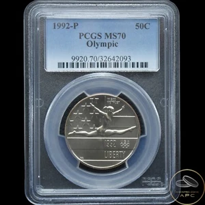 1992 P Olympic Commemorative Half Dollar PCGS MS70 Luster+++ - Picture 1 of 2