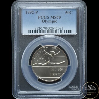 1992 P Olympic Commemorative Half Dollar PCGS MS70 Luster+++ - Image 1 of 2