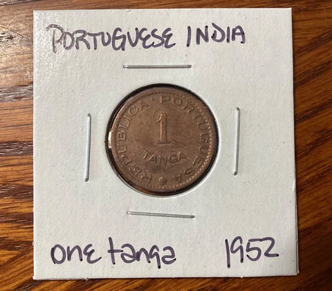 Portuguese India 1952 1 Tanga Coin (VF-XF) Cover