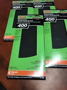 New Lot Of 4 Gator 6-Pack 400-Grit 4.5-in W x 11-in L Sanding Sheet Sandpaper - Picture 1 of 6