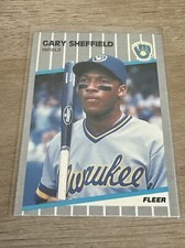 1989 Fleer Rookie Card #196 - Gary Sheffield - Brewers RC BX2