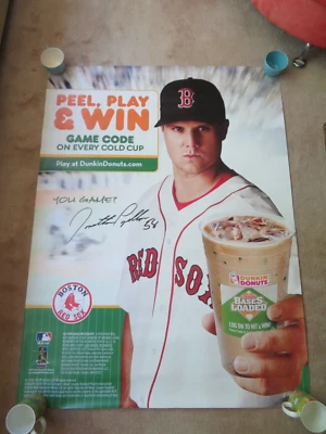 RARE Boston Red Sox Jonathan Papelbon 2008 48" POSTER Signed from Dunkin Donuts - Image 1 of 4
