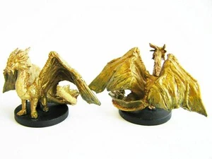 Gold Dragon Wyrmling - Monster Menagerie II Dungeons&Dragons Mini - 38/45 Rare - Picture 1 of 3
