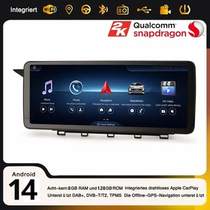 Qualcomm 12,3" Android 14 Autoradio CarPlay Navi Mercedes GLK Klasse X204 NTG4.0 - Bild 1 von 24