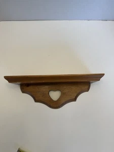 Vintage Wood Wall Shelf With Heart Cutout - Picture 1 of 3