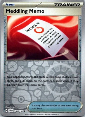 Meddling Memo Uncommon SV08: Surging Sparks 181/191 NM - Image 1 of 2