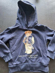 Ralph Lauren Polo Bear Sweatshirt Kids Size 5 Hooded Navy RLP  - Picture 1 of 7