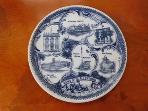 Allentown, PA Staffordshire Wheeler John Yeager blau & weiß Souvenirteller - Bild 1 von 3