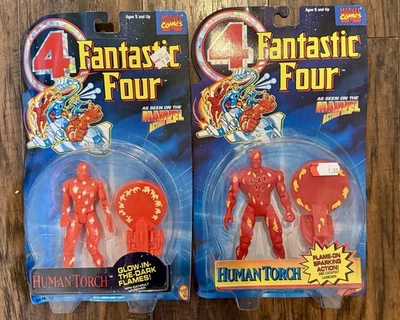 Antorcha humana de colección Fantástica 4 Marvel brilla en la oscuridad y chispa acción Toybiz  Foto 1 de 4