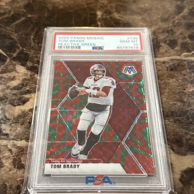 Tom Brady 2020 Mosaic реактивный зеленый No135 Psa 10 - Изображение 1 из 2