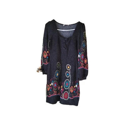 Boho Hippie Embroidered Anthropologie Aryeh  Sweater Dress  Size S  Cottage Core - Image 1 of 4