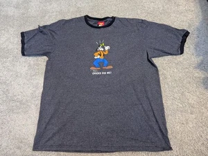 Vintage Disney Shirt Mens XL Gray Goofy “Chicks Dig Me” Ringer Shirt Short Sleev - Picture 1 of 8
