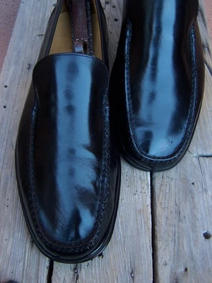 Zapatos de vestir informales COLE HAAN mocasines de cuero negro fino talla 12M Foto 1 de 4