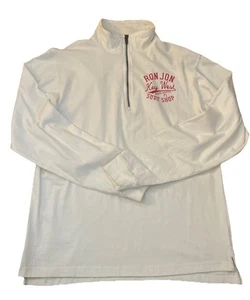 RON JON J America Brand Mens Cotton Beach Top Surf Quarter Zip Neck Medium - Picture 1 of 13