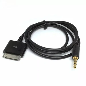 Black Car AUX 3.5mm Male to 30pin male for iPod iPhone 4 4gs iPad 1 2 Dock Cable - Picture 1 of 1