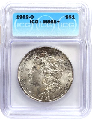 1902-O Morgan S$1 Silver $1 Dollar ICG MS65+ Gem Uncirculated - Image 1 of 3