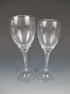 Gorham Kristall Andante großer Platin Wasserkelch & Weinglas - Bild 1 von 3