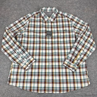 Eddie Bauer Pack It Seersucker Button Down Shirt Long Sleeve Plaid Mens XL - Image 1 of 4
