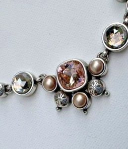 Brighton Selene rosa Swarovski Kristall Kunstperlen Halskette versilbert - Bild 1 von 5