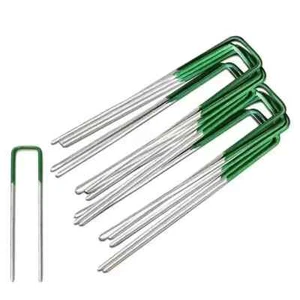 50 x 6 inch Garden Lawn U-Shaped Nails Garden Nails Galvanized Ground Stakes ... - Picture 1 of 5