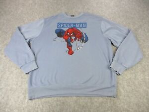 Spider Man Sweater Mens 2XL XXL Blue Red Marvel Mad Engine Japanese Sweatshirt