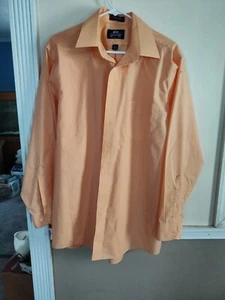 Stafford Wrinkle Free 16 1/2 34-35 Shirt Orange Long Sleeve - Picture 1 of 12