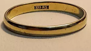 ANELLO A FASCIA VINTAGE~**8 K ORO GIALLO**~1,8 grammi~TG. 9 1/4~FIRMATO RS - Foto 1 di 6