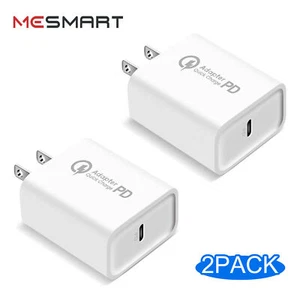 2x Wall Type C USB-C Fast Wall PD Charger Block Power Adapter For iPhone Android - Picture 1 of 18