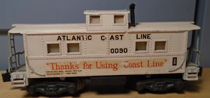 CUSTOM PAINTED AMERICAN FLYER S GAUGE ATLANTIC COAST LINE ILLUMINATED CABOOSE - Picture 1 of 6