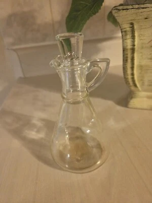 BOTELLA DE CRISTAL TRANSPARENTE CON TAPÓN ANCHOR HOCKING AÑOS 50 DE COLECCIÓN (DF-21-M-0) Foto 1 de 4