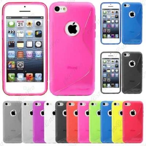Housse Etui Coque Silicone Motif S-line Gel Souple Apple iPhone 5S 5 +Film - Photo 1/19