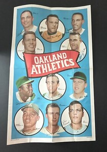 1969 Topps Team Posters Oakland Athletics | Reggie Jackson RC | Slight Tear